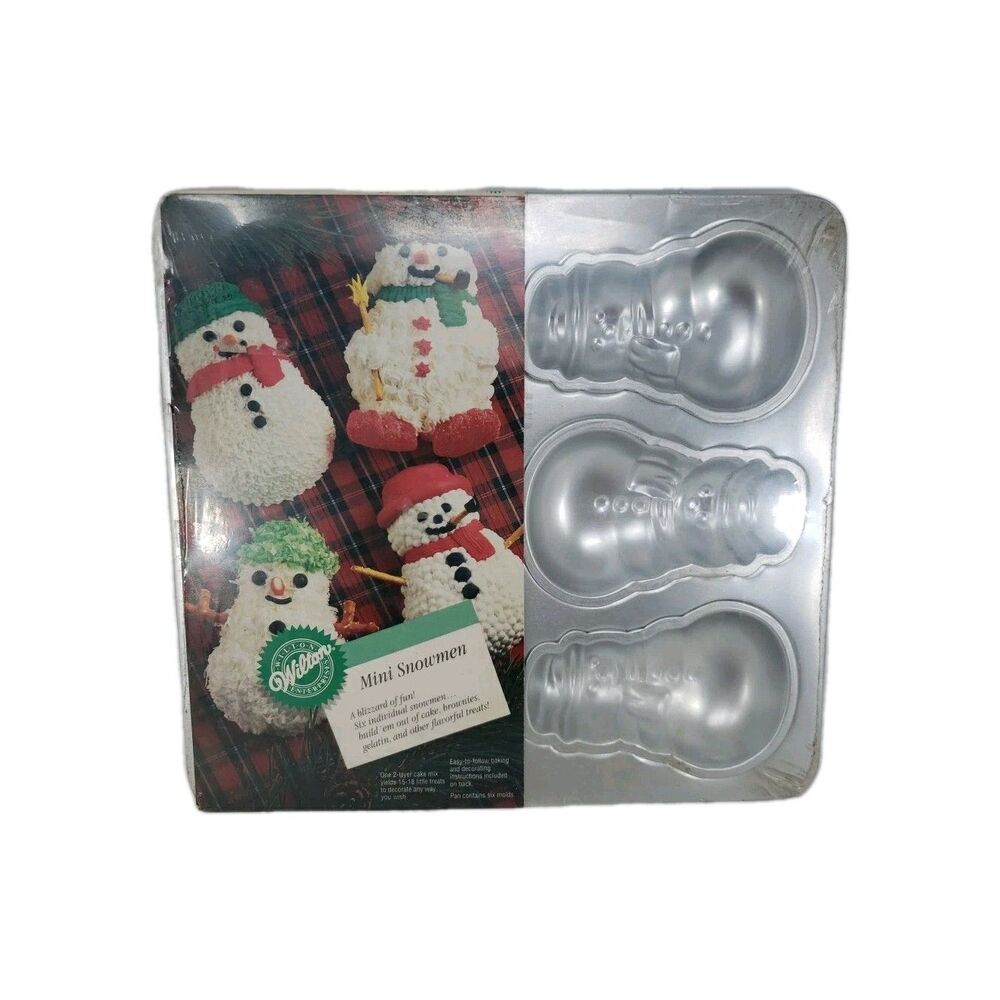 Vintage 1992 Wilton Mini Snowmen Christmas Holiday Cake Baking Mold Sealed NOS